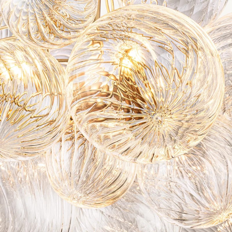 Tala Round Glass Ball Chandelier 33"