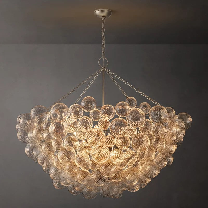 Tala Round Glass Ball Living Room Chandelier 56"