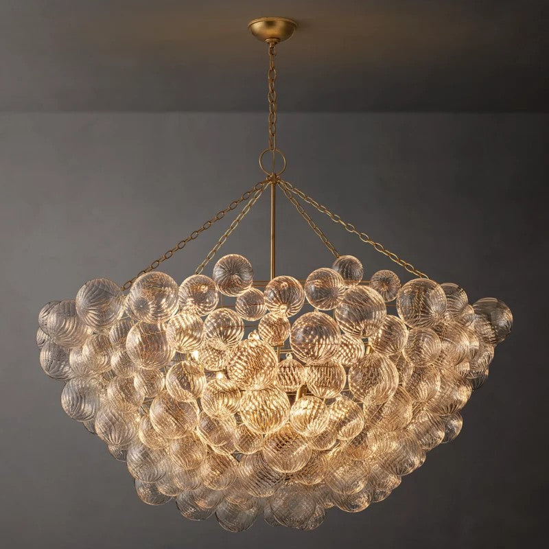 Tala Round Glass Ball Living Room Chandelier 56"