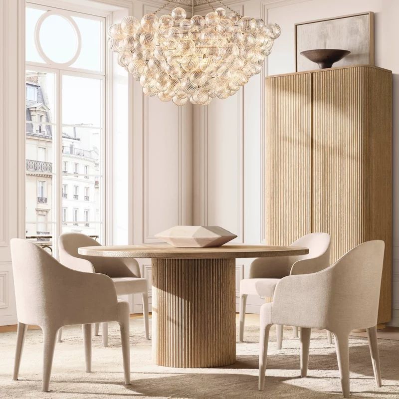 Tala Round Glass Ball Living Room Chandelier 66"