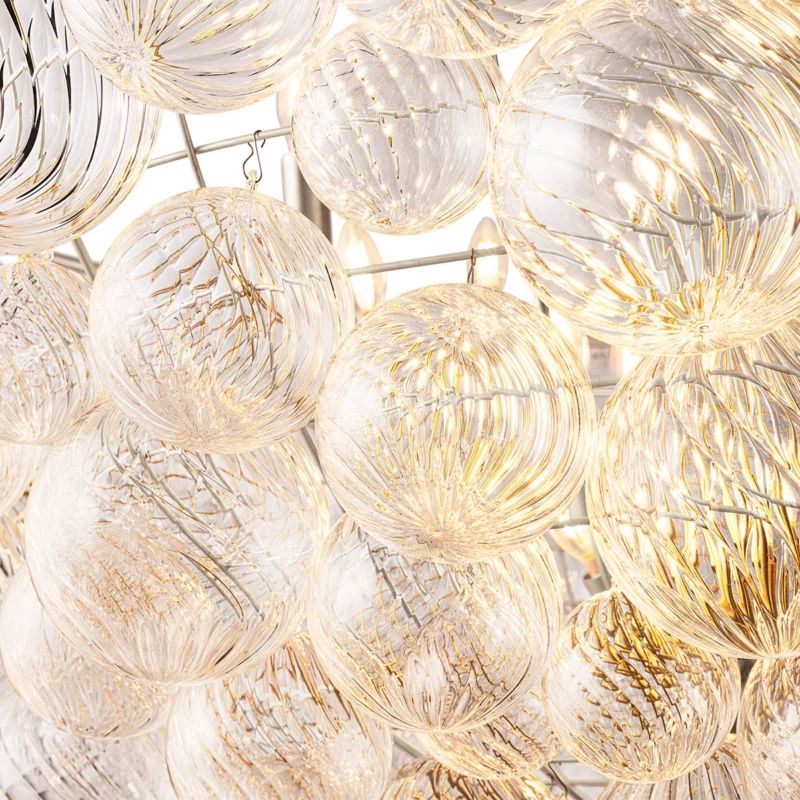 Tala Round Glass Ball Living Room Chandelier 66"