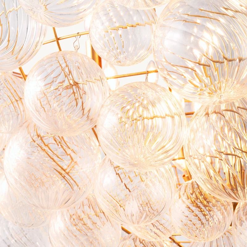 Tala Round Glass Ball Living Room Chandelier 66"