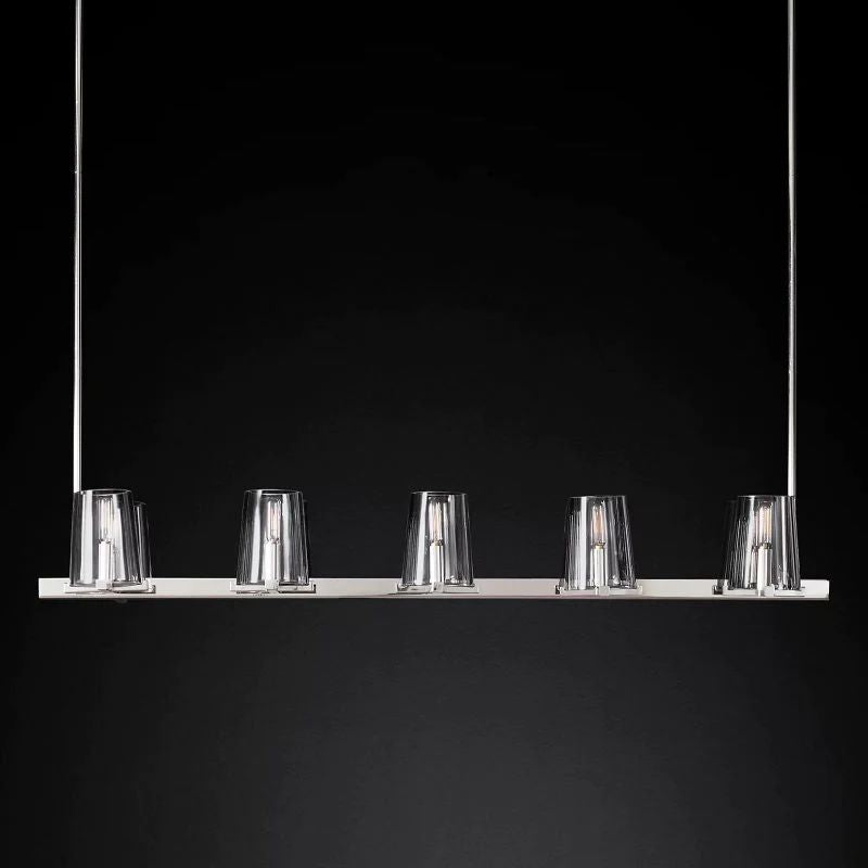 Pauille Glass Linear Dining Room Chandelier 49"