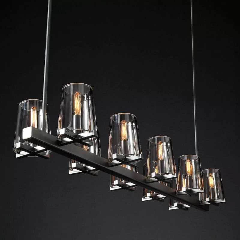 Pauille Glass Linear Dining Room Chandelier 49"