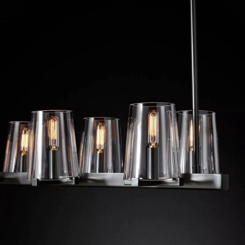 Pauille Glass Linear Dining Room Chandelier 49"