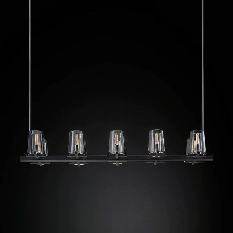 Pauille Glass Linear Dining Room Chandelier 49"