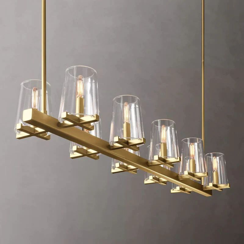 Pauille Glass Linear Dining Room Chandelier 49"