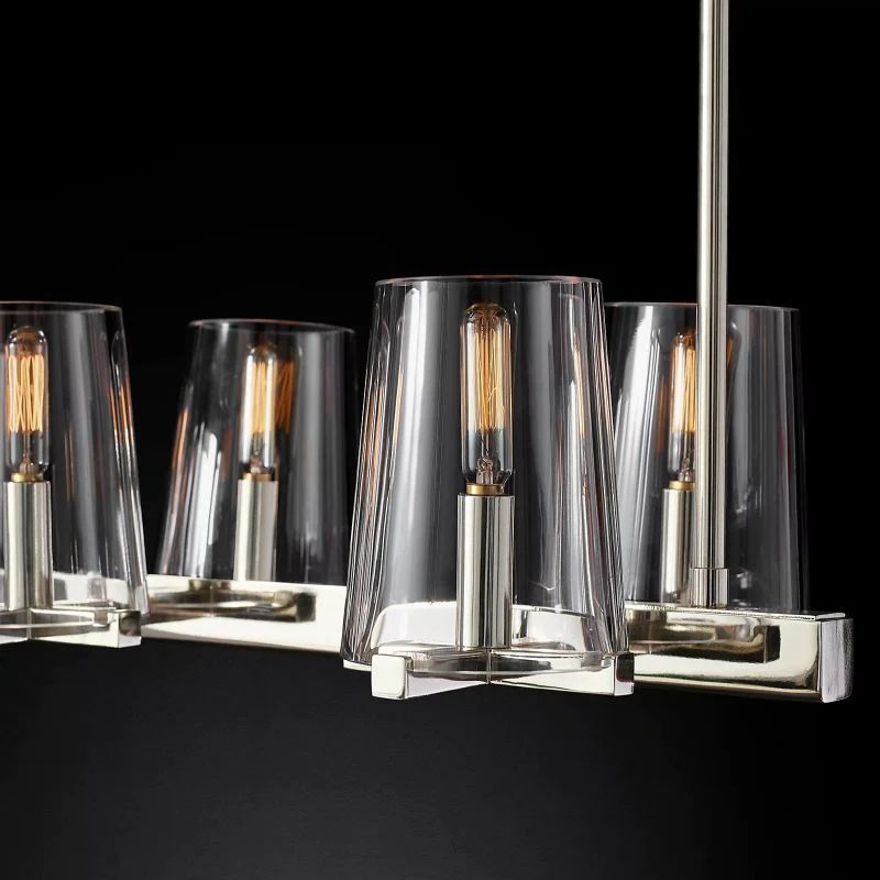 Pauille Glass Linear Dining Room Chandelier 49"