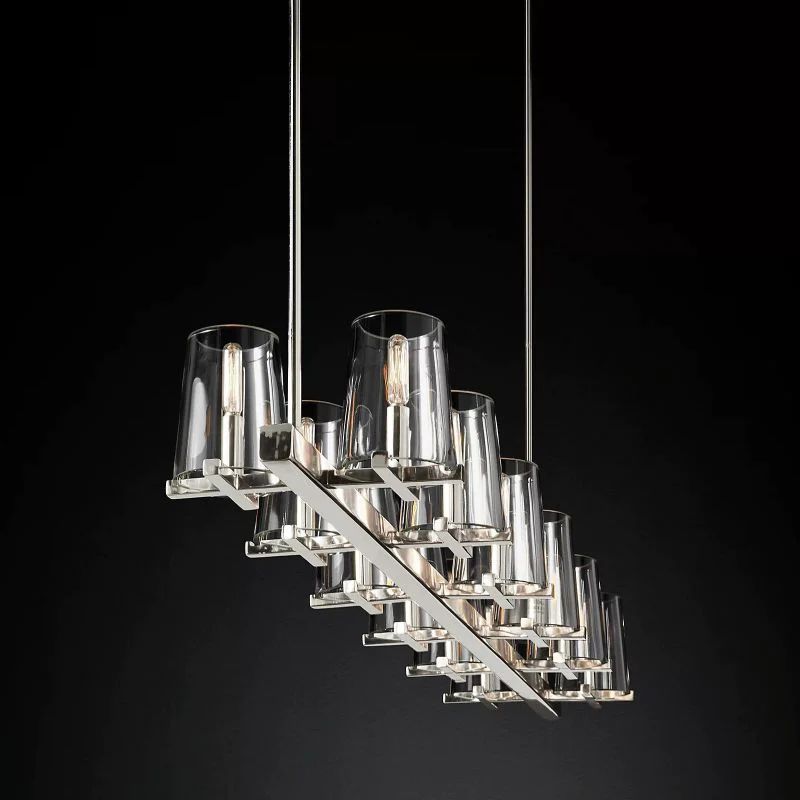 Pauille Glass Linear Dining Room Chandelier 60"