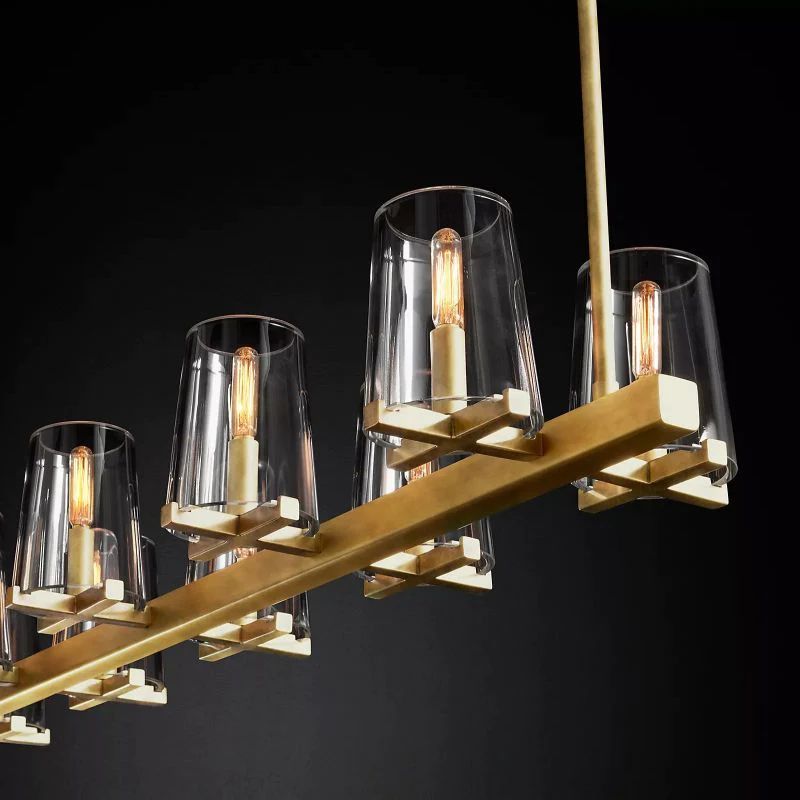 Pauille Glass Linear Dining Room Chandelier 49"
