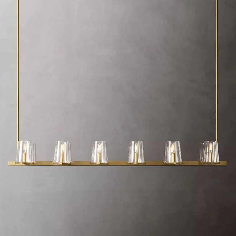 Pauille Glass Linear Dining Room Chandelier 60"