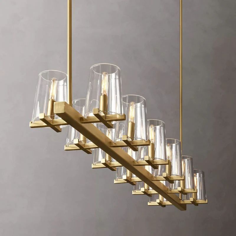 Pauille Glass Linear Dining Room Chandelier 60"