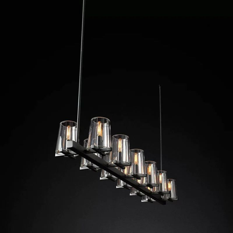 Pauille Glass Linear Dining Room Chandelier 60"