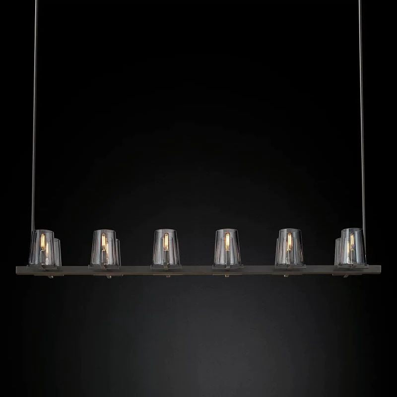 Pauille Glass Linear Dining Room Chandelier 60"