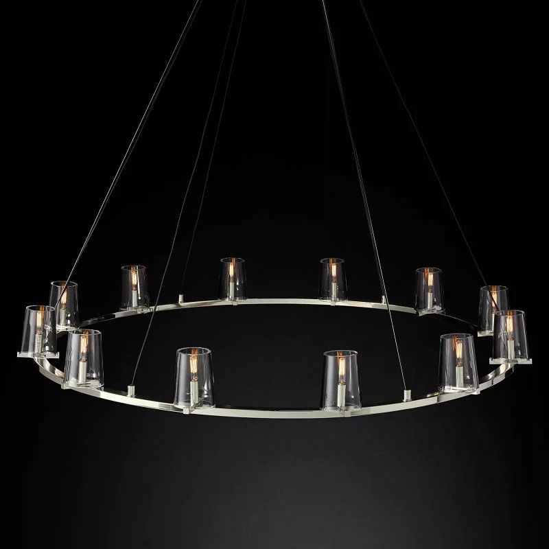 Pauille Glass Round Dining Room Chandelier 60"
