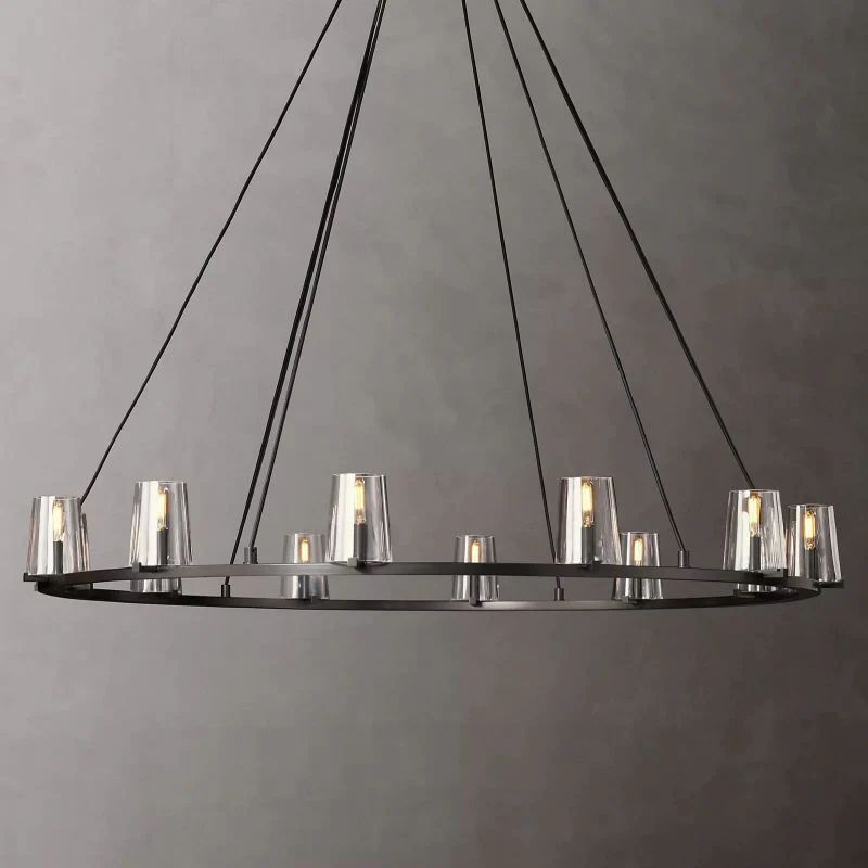 Pauille Glass Round Dining Room Chandelier 60"