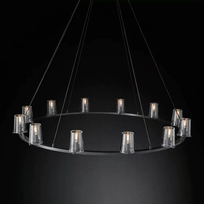 Pauille Glass Round Dining Room Chandelier 60"