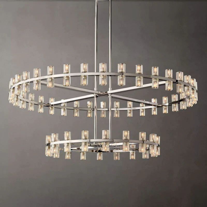 Arcachon Round 2-Tier Chandelier 60" For Living Room