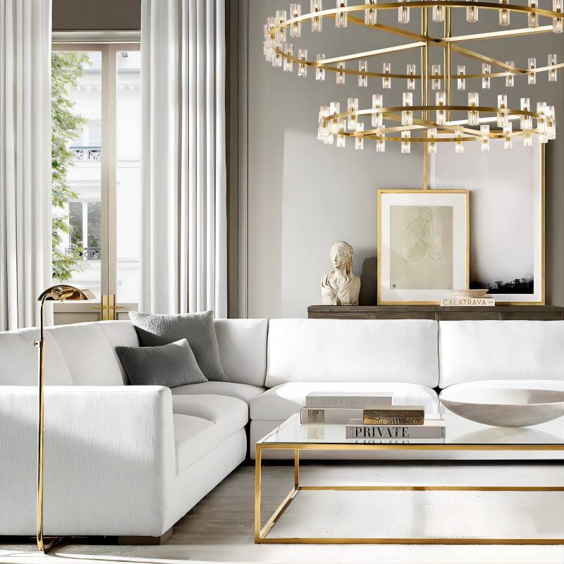 Arcachon Round 2-Tier Chandelier 60" For Living Room