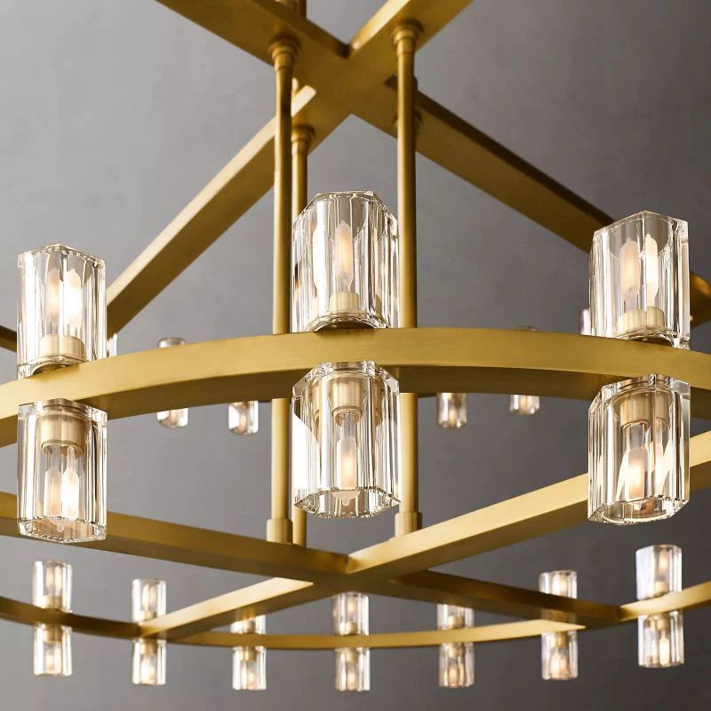 Arcachon Round 2-Tier Chandelier 60" For Living Room
