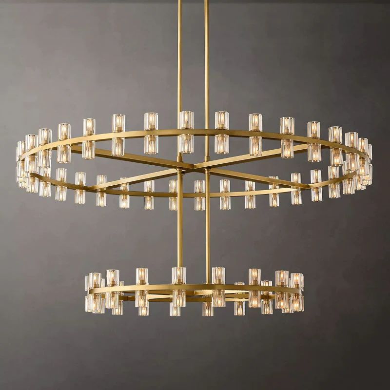 Arcachon Round 2-Tier Chandelier 60" For Living Room