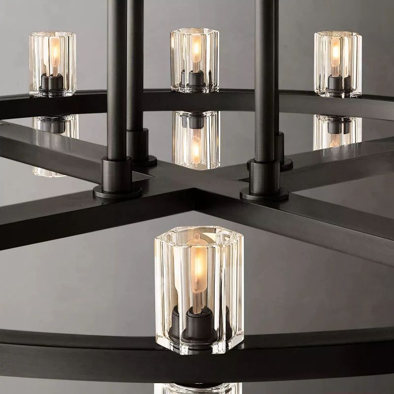 Arcachon Round 2-Tier Chandelier 60" For Living Room