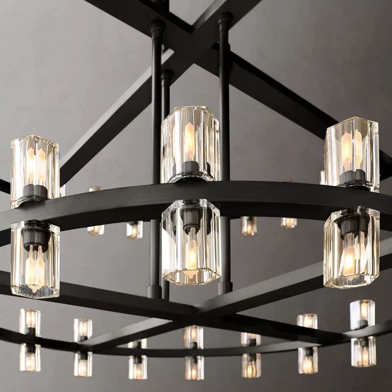 Arcachon Round 2-Tier Chandelier 60" For Living Room