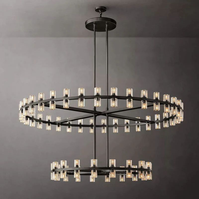 Arcachon Round 2-Tier Chandelier 60" For Living Room