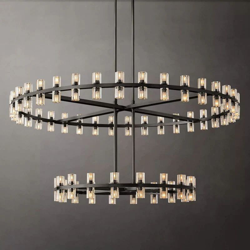 Arcachon Round 2-Tier Chandelier 60" For Living Room