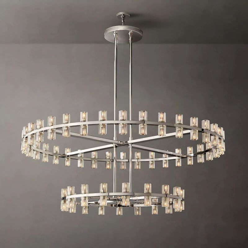 Arcachon Round 2-Tier Chandelier 60" For Living Room