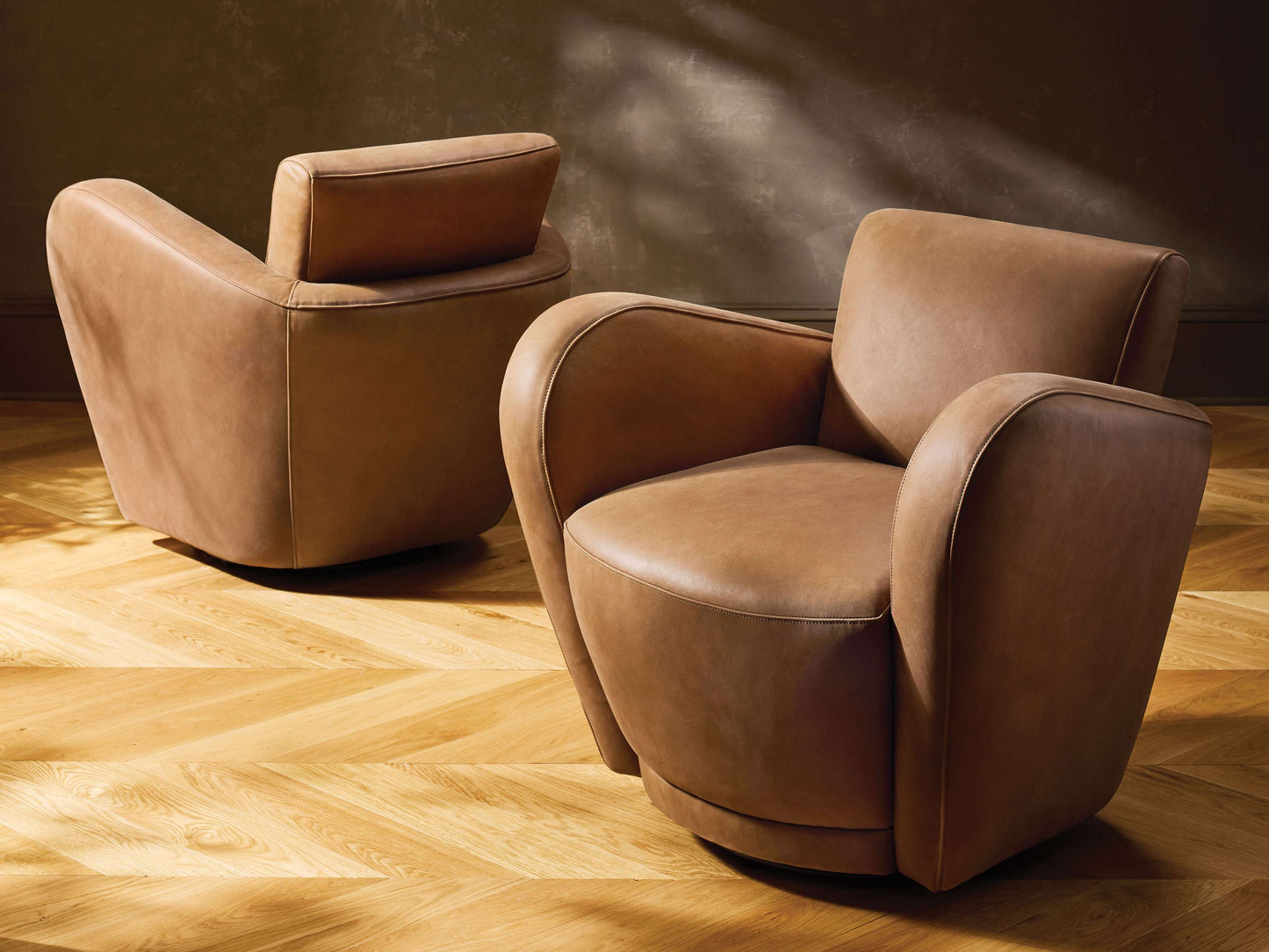 Amelia Leather Swivel Chair