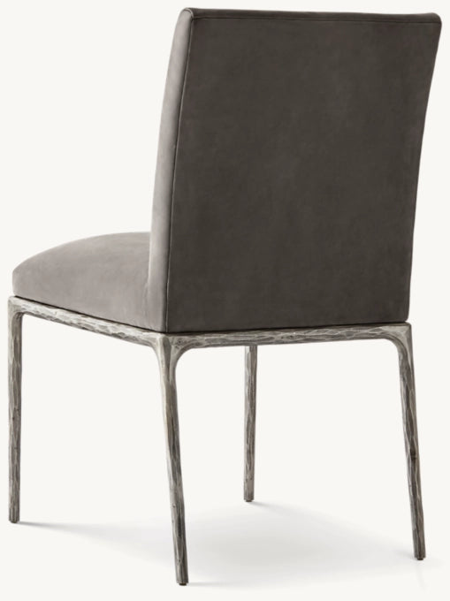 THADDEUS TRACK LEATHER DINING SIDE CHAIR