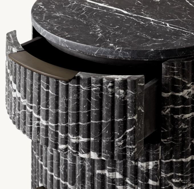 Byron Reeded Stone Closed Nightstand