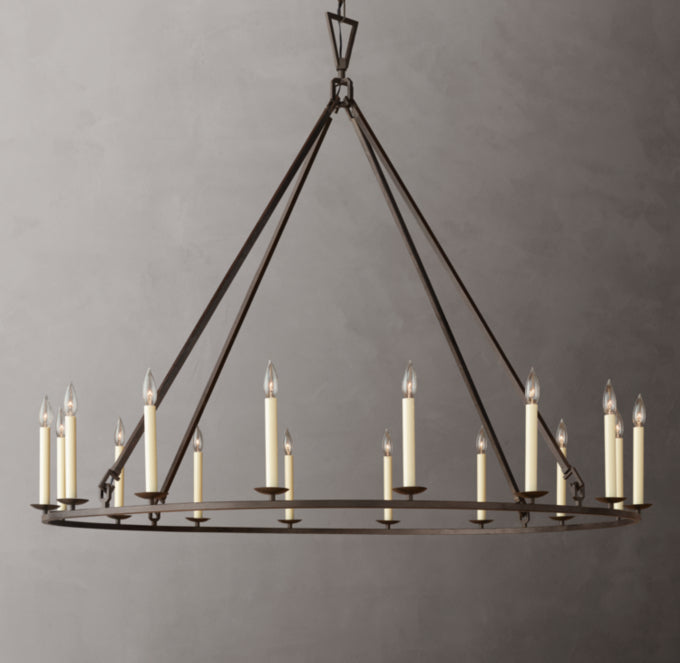 19TH C. ENGLISH OPENWORK ROUND CHANDELIER 60"