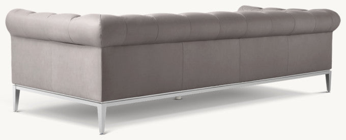 Italia Leather Chesterfield 3-Cushion Sofa - Metal Base