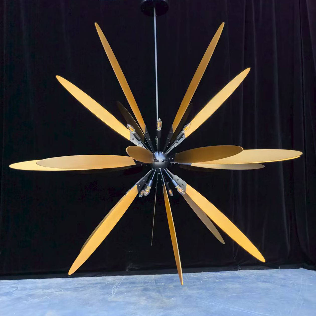 Gold Brass Sputnik Chandelier