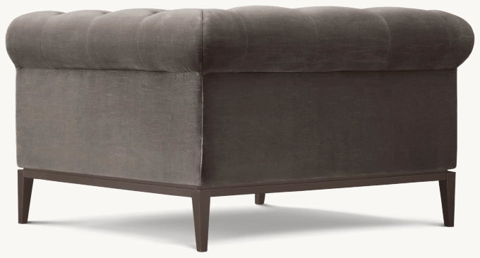Italia Chesterfield Chair with Tufted Cushion - Metal Base