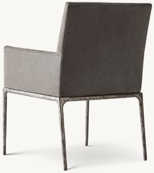 Thaddeus Track Leather Dining Armchair