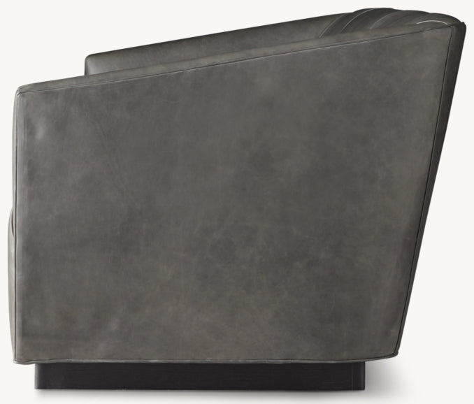 1950s Italian Leather Shelter Arm Sofa
