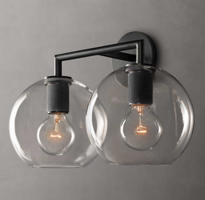 Utilitaire Globe Shade Double Sconce