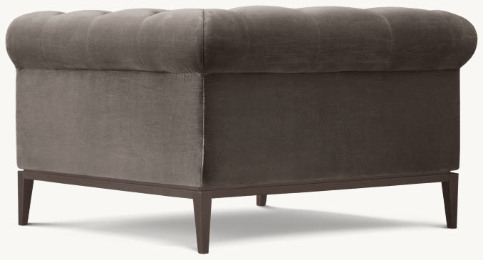 Italia Chesterfield Chair with Tufted Cushion - Metal Base