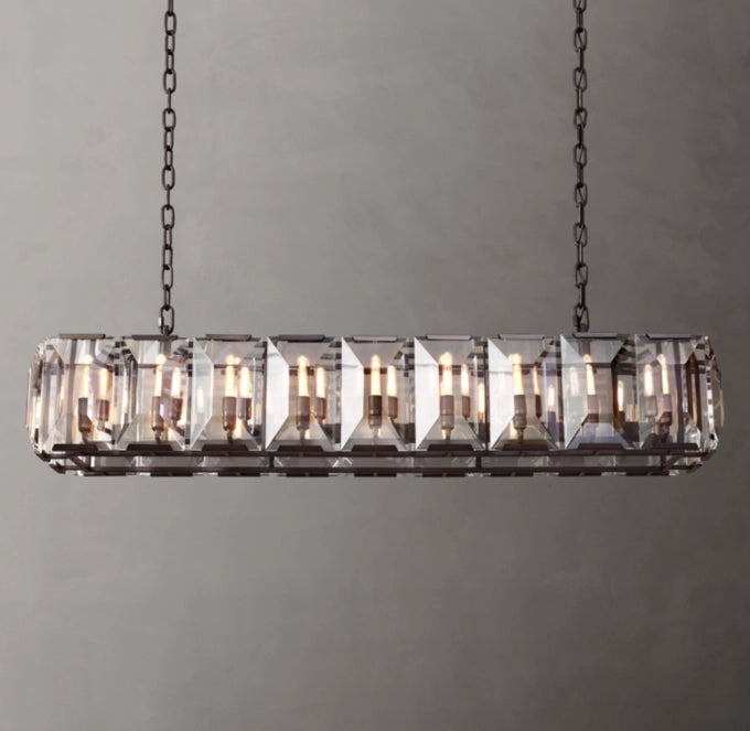 Harlow Crystal Rectangular Chandelier 62"