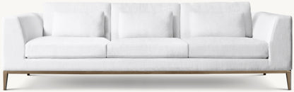 Italia Taper Arm 3-Cushion Sofa - Metal Base