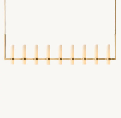 Ravelle Linear Milk Glass Chandelier 71"