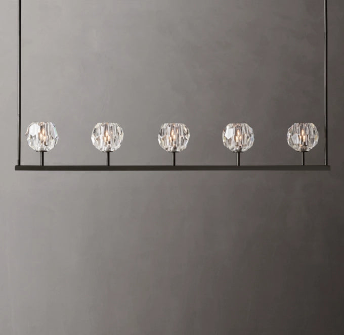 Boule De Cristal Clear Glass Linear Chandelier 48"