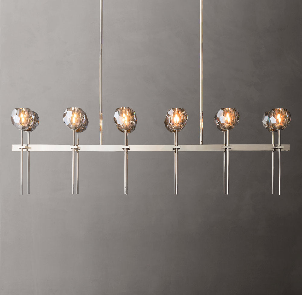 Boule De Cristal Smoke Glass Double Linear Chandelier 60"