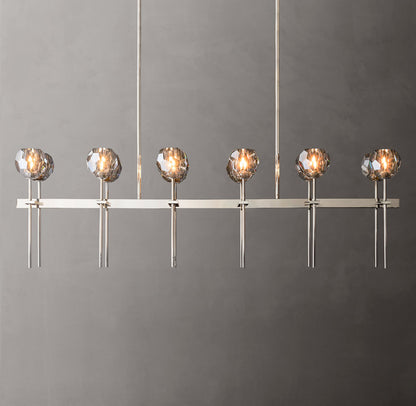 Boule De Cristal Smoke Glass Double Linear Chandelier 60"