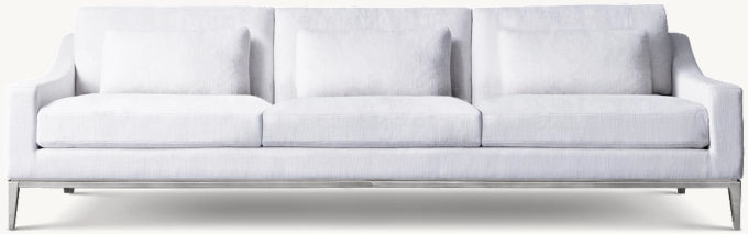 Italia Slope Arm 3-Cushion Sofa - Metal Base