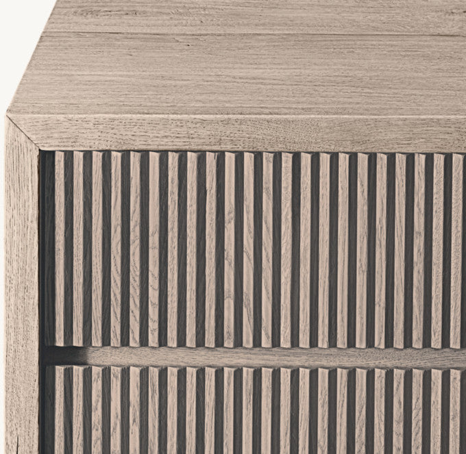 Reclaimed Oak Reeded 12-Drawer Dresser