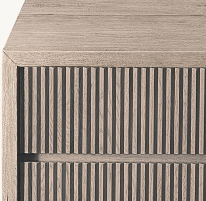 Reclaimed Oak Reeded 12-Drawer Dresser